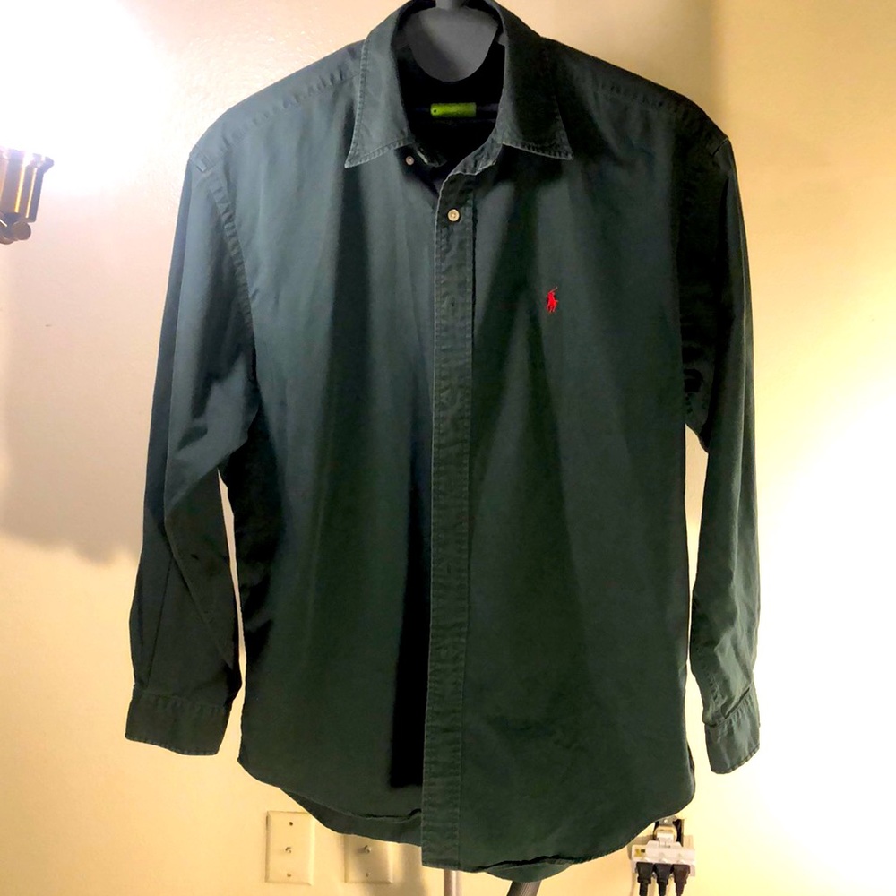 Polo olive green long sleeve shirt